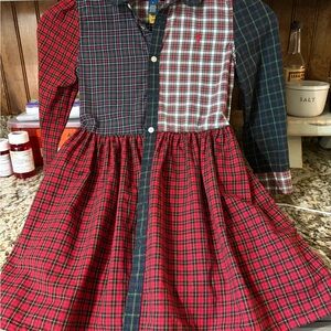 Polo by Ralph Lauren Red and Blue Plaid Kids Dress